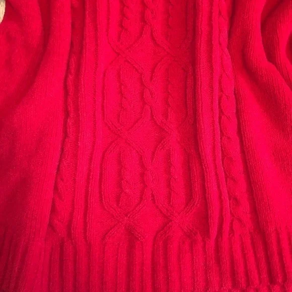 Basic Editions Red Cozy Cable Knit Chunky Oversized Sweater Size Large - Picture 5 of 8
